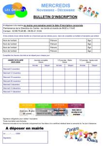 thumbnail of Bulletin inscription CLSH Mercredis novembre – decembre 2025