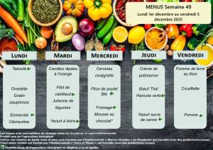 thumbnail of MENUS SEMAINE 49