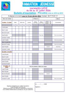 thumbnail of Bulletin Inscription Pré ados juillet ETE 2026